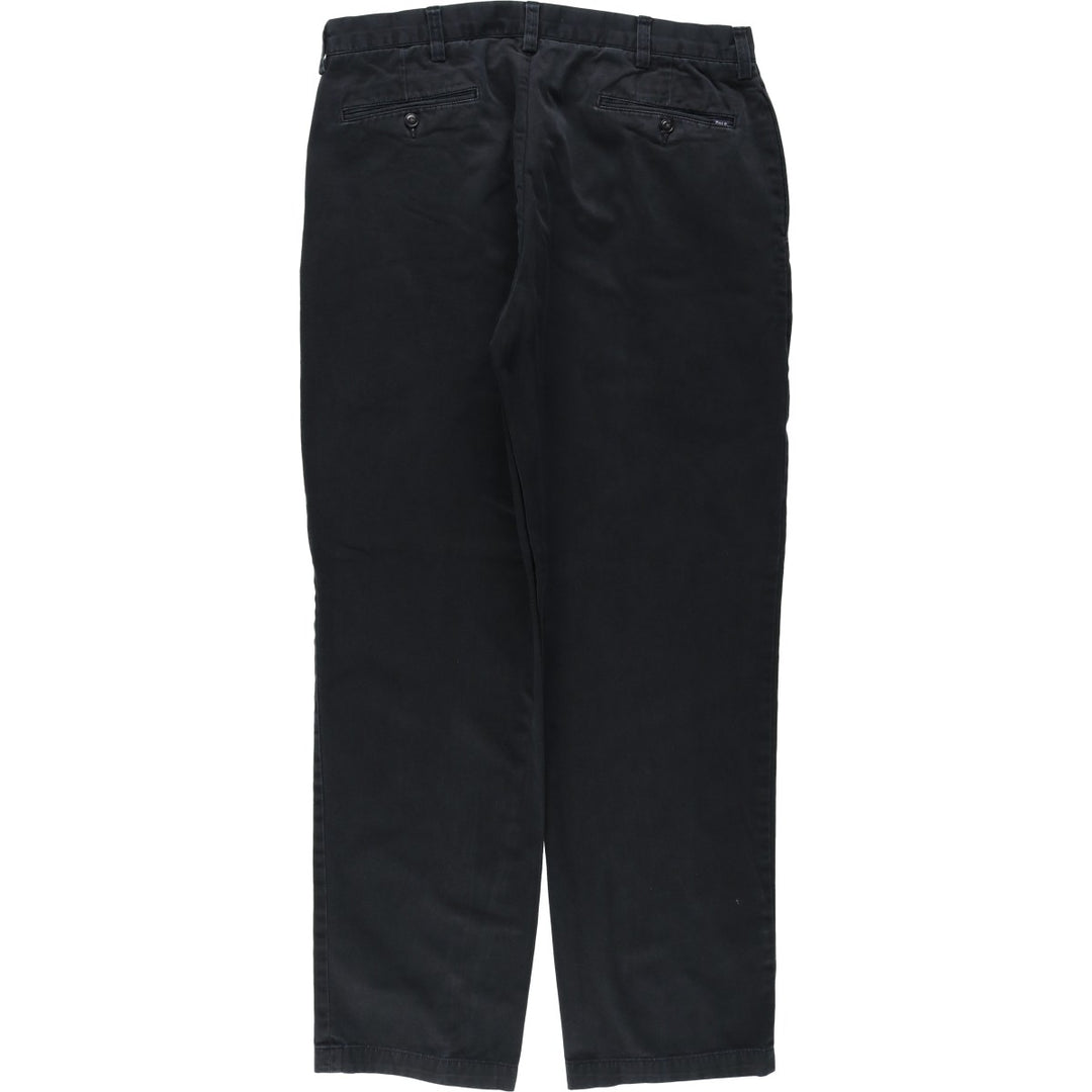 Ralph Lauren POLO by Ralph Lauren Classic Fit Two-Pleated Chino Pants, Men's, Size W34 cotton black type Vintage Second Hand