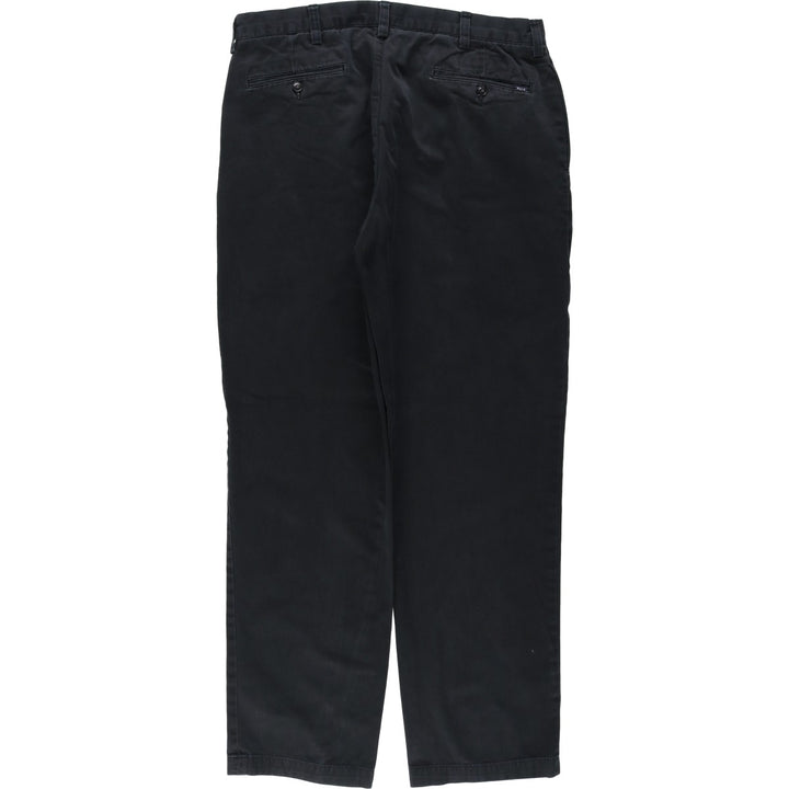 Ralph Lauren POLO by Ralph Lauren Classic Fit Two-Pleated Chino Pants, Men's, Size W34 cotton black type Vintage Second Hand