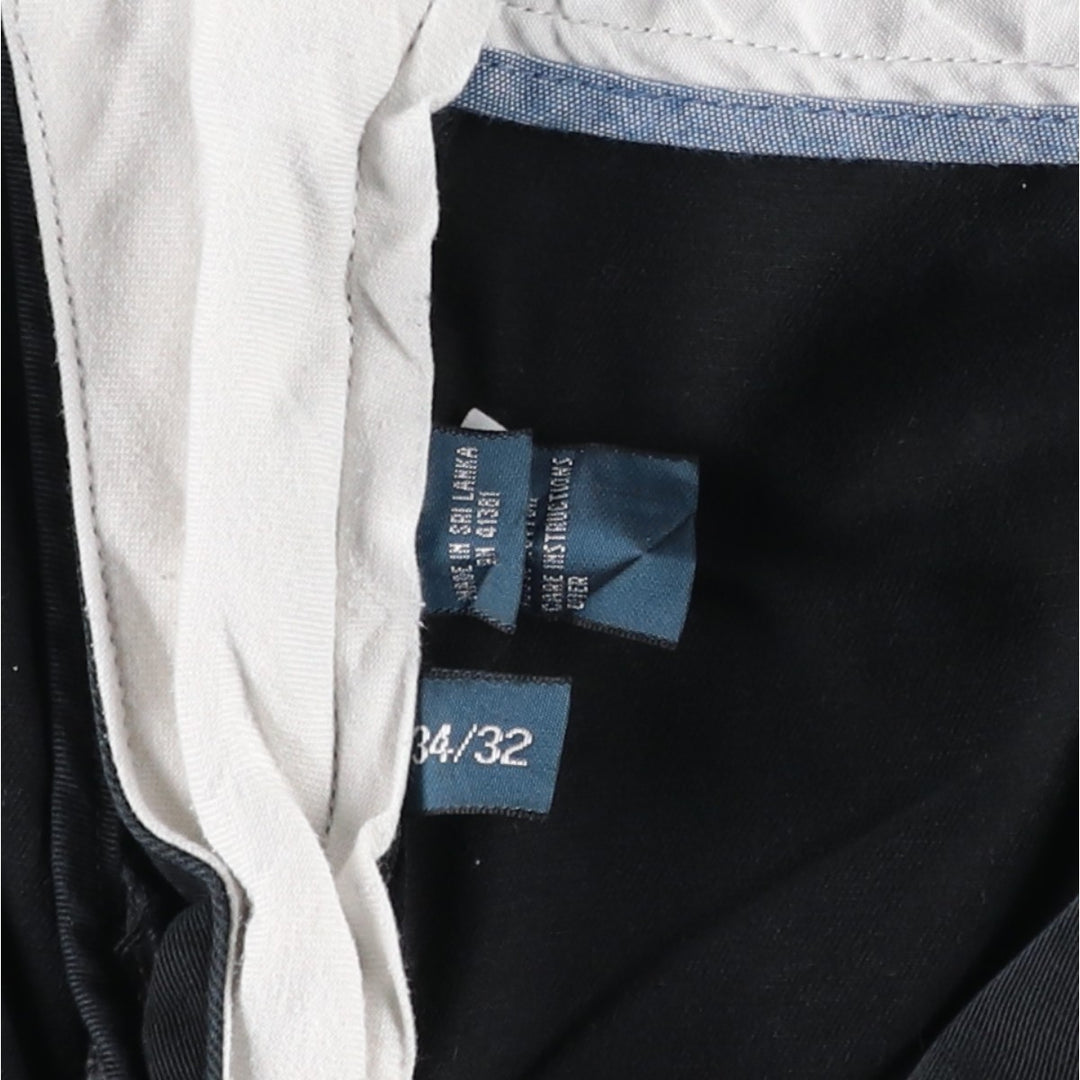 Ralph Lauren POLO by Ralph Lauren Classic Fit Two-Pleated Chino Pants, Men's, Size W34 cotton black type Vintage Second Hand