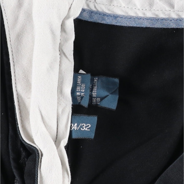 Ralph Lauren POLO by Ralph Lauren Classic Fit Two-Pleated Chino Pants, Men's, Size W34 cotton black type Vintage Second Hand