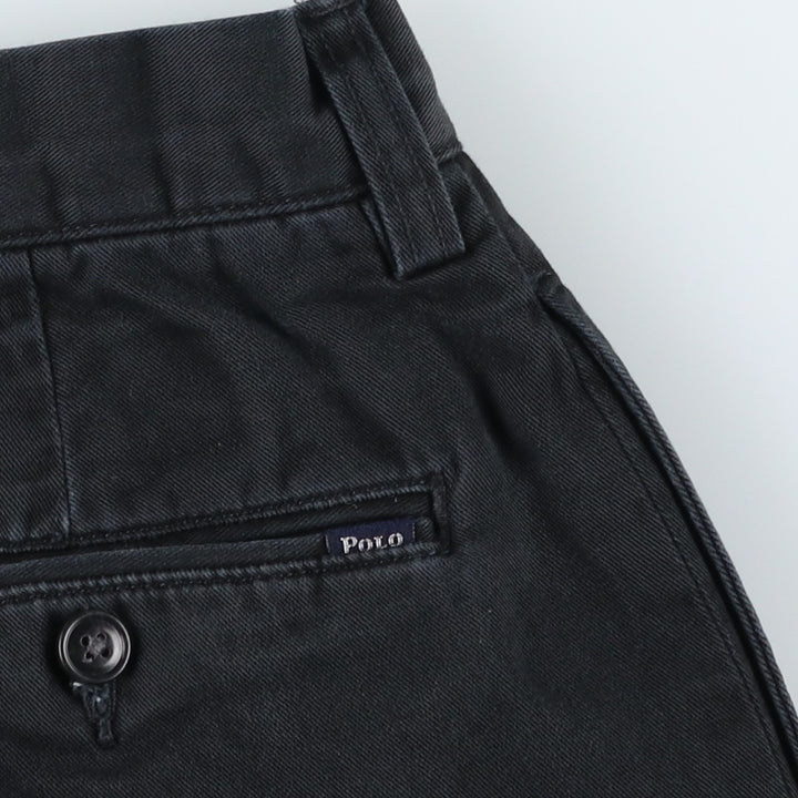 Ralph Lauren POLO by Ralph Lauren Classic Fit Two-Pleated Chino Pants, Men's, Size W34 cotton black type Vintage Second Hand