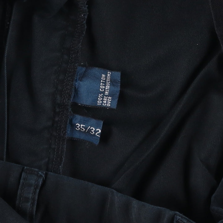 Ralph Lauren POLO by Ralph Lauren HAMMOND PANT, two-pleat chino pants, men's, w34 equivalent cotton black type Vintage Second Hand