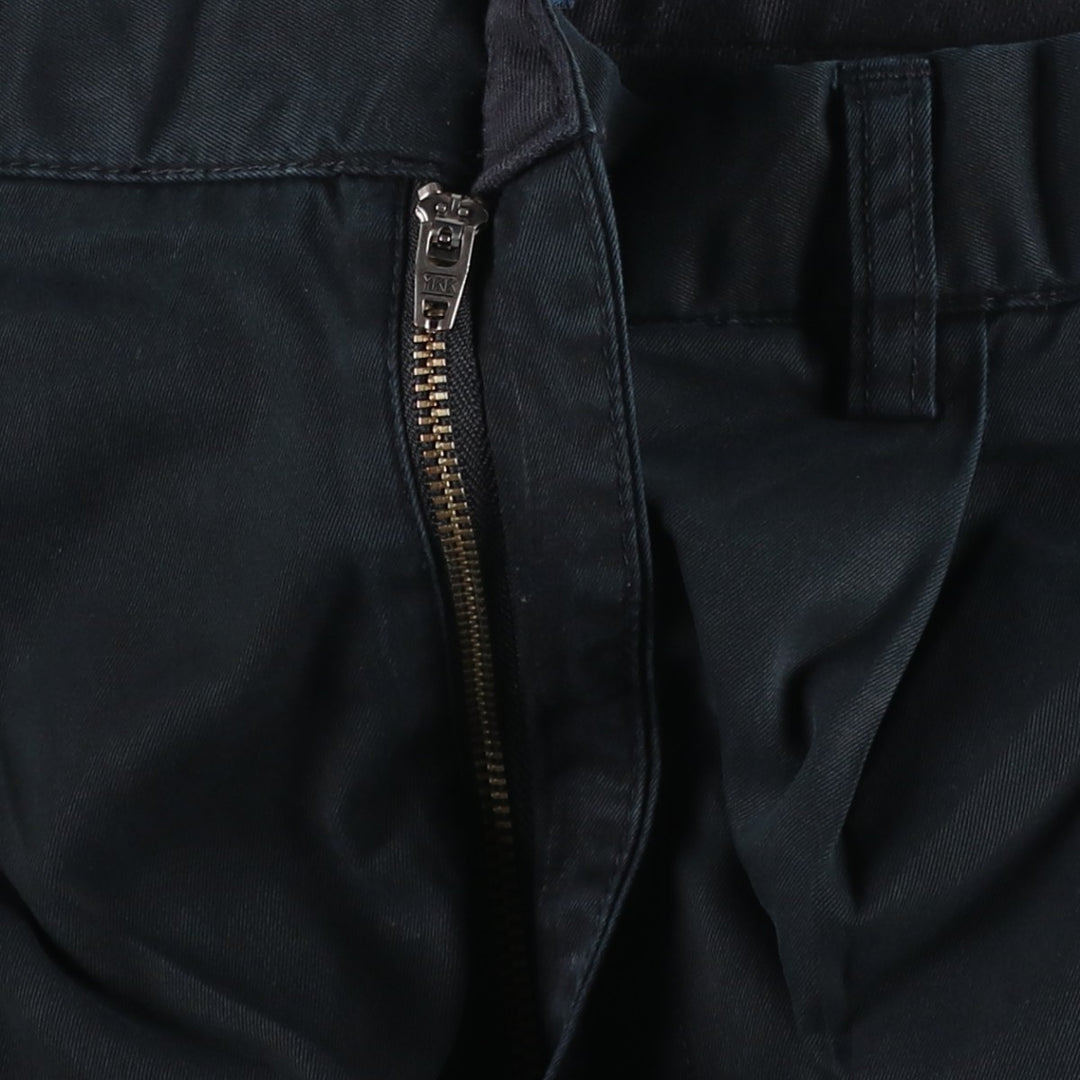 Ralph Lauren POLO by Ralph Lauren HAMMOND PANT, two-pleat chino pants, men's, w34 equivalent cotton black type Vintage Second Hand
