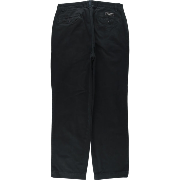 Ralph Lauren POLO by Ralph Lauren ANDREW PANT Two-pleat chino pants for men, equivalent to W33 cotton black type Vintage Second Hand