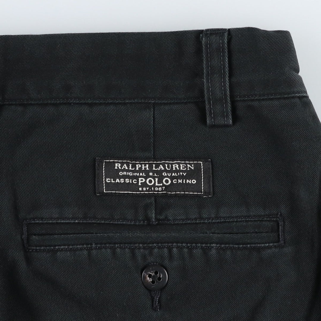 Ralph Lauren POLO by Ralph Lauren ANDREW PANT Two-pleat chino pants for men, equivalent to W33 cotton black type Vintage Second Hand