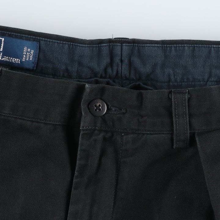 Ralph Lauren POLO by Ralph Lauren ANDREW PANT Two-pleat chino pants for men, equivalent to W33 cotton black type Vintage Second Hand