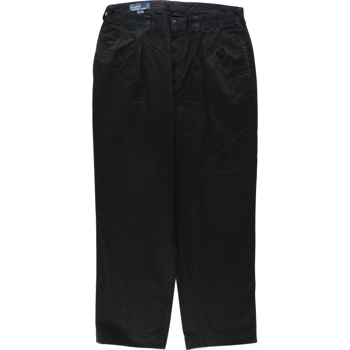 Ralph Lauren POLO by Ralph Lauren ANDREW PANT Two-pleat chino pants for men, equivalent to W34 cotton black type Vintage Second Hand