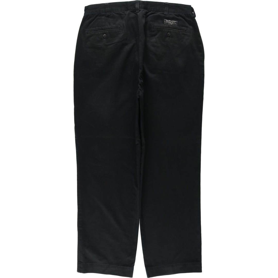 Ralph Lauren POLO by Ralph Lauren ANDREW PANT Two-pleat chino pants for men, equivalent to W34 cotton black type Vintage Second Hand