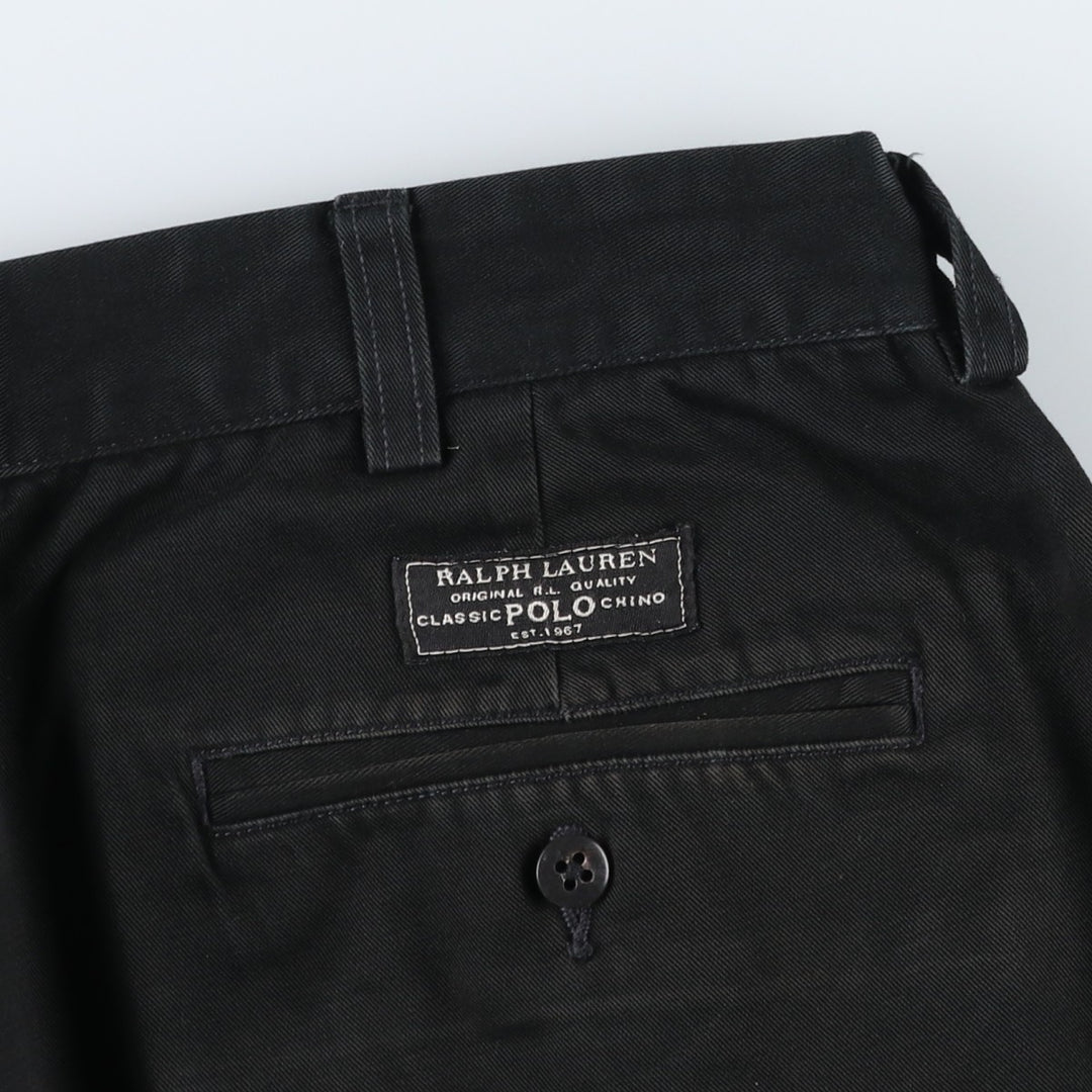 Ralph Lauren POLO by Ralph Lauren ANDREW PANT Two-pleat chino pants for men, equivalent to W34 cotton black type Vintage Second Hand