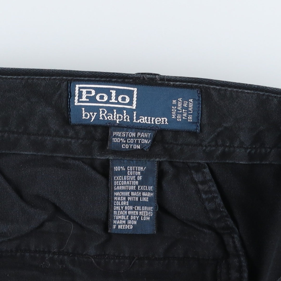 Ralph Lauren POLO by Ralph Lauren PRESTON PANT Chino pants for men, equivalent to w36 cotton black type Vintage Second Hand
