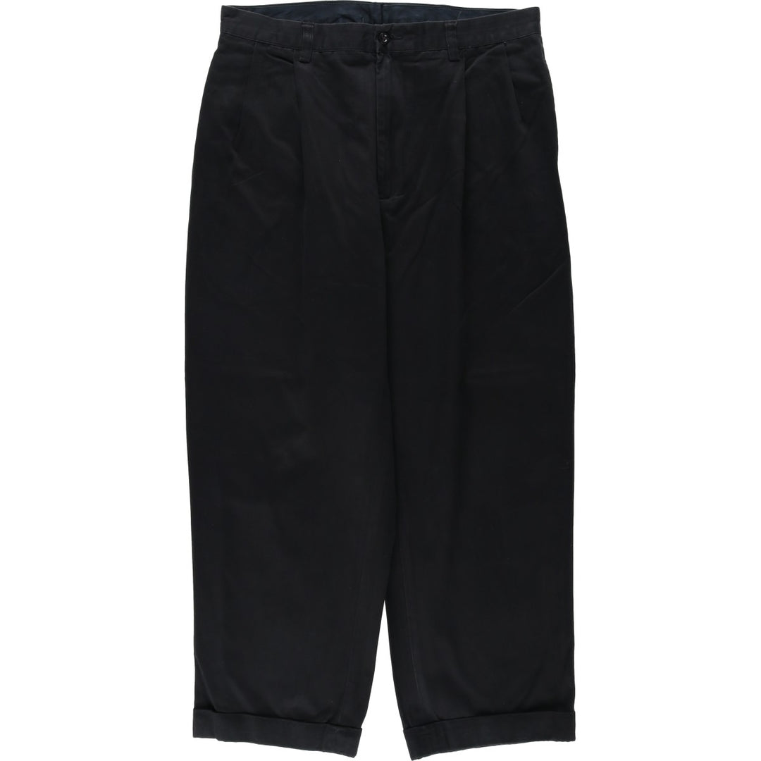 Ralph Lauren POLO by Ralph Lauren Two-pleat Chino Pants for Men, W34 equivalent cotton black type Vintage Second Hand