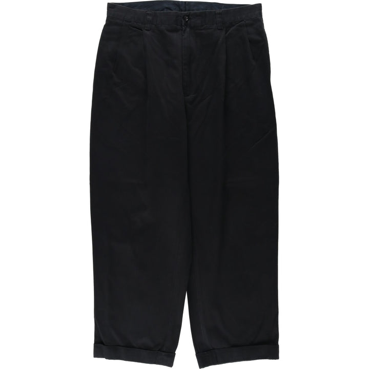 Ralph Lauren POLO by Ralph Lauren Two-pleat Chino Pants for Men, W34 equivalent cotton black type Vintage Second Hand
