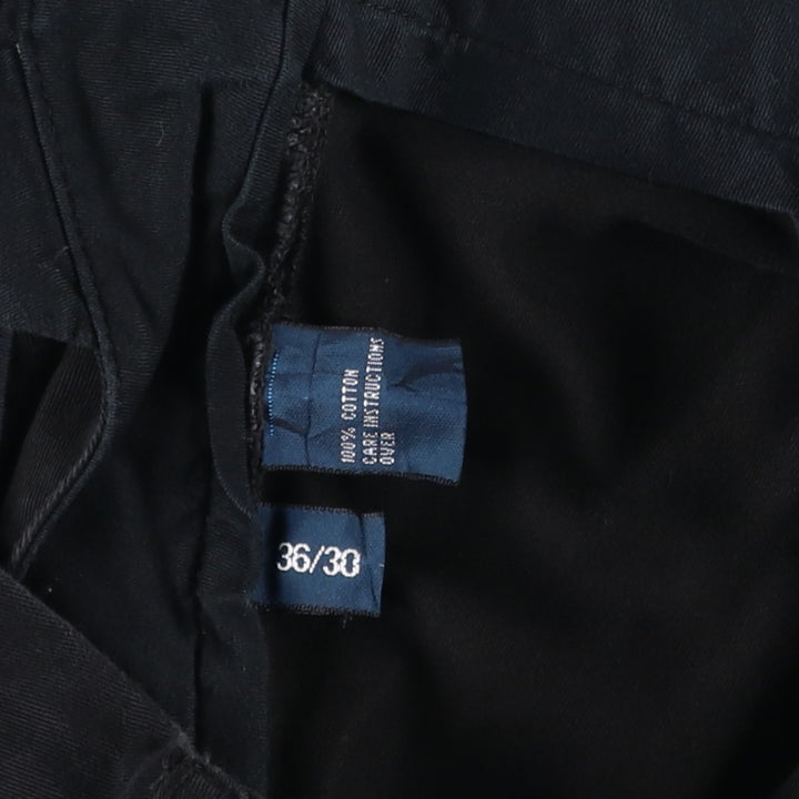 Ralph Lauren POLO by Ralph Lauren Two-pleat Chino Pants for Men, W34 equivalent cotton black type Vintage Second Hand