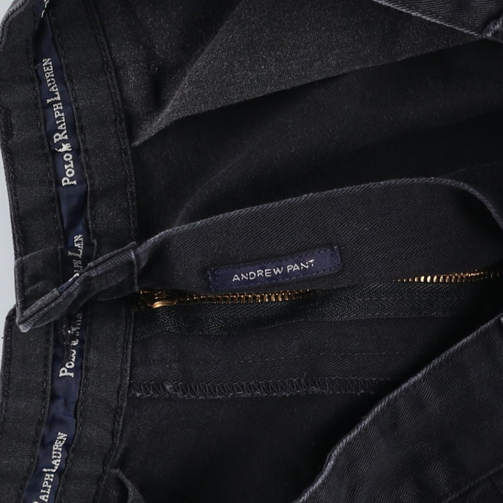 Ralph Lauren Polo Ralph Lauren Andrew Pant Two-pleat Chino Pants Men's Size W32 cotton black type Vintage Second Hand