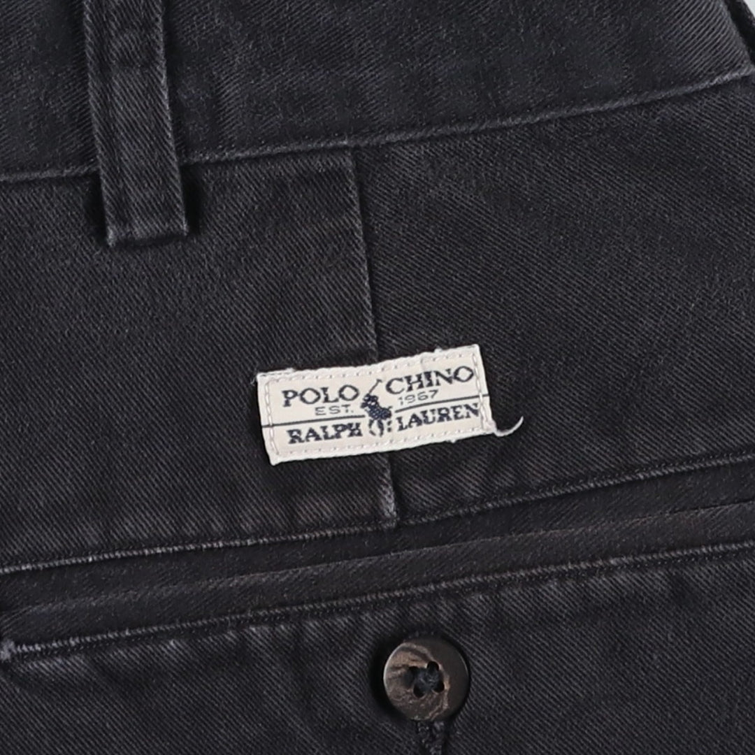 Ralph Lauren Polo Ralph Lauren Andrew Pant Two-pleat Chino Pants Men's Size W32 cotton black type Vintage Second Hand