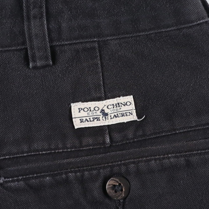 Ralph Lauren Polo Ralph Lauren Andrew Pant Two-pleat Chino Pants Men's Size W32 cotton black type Vintage Second Hand