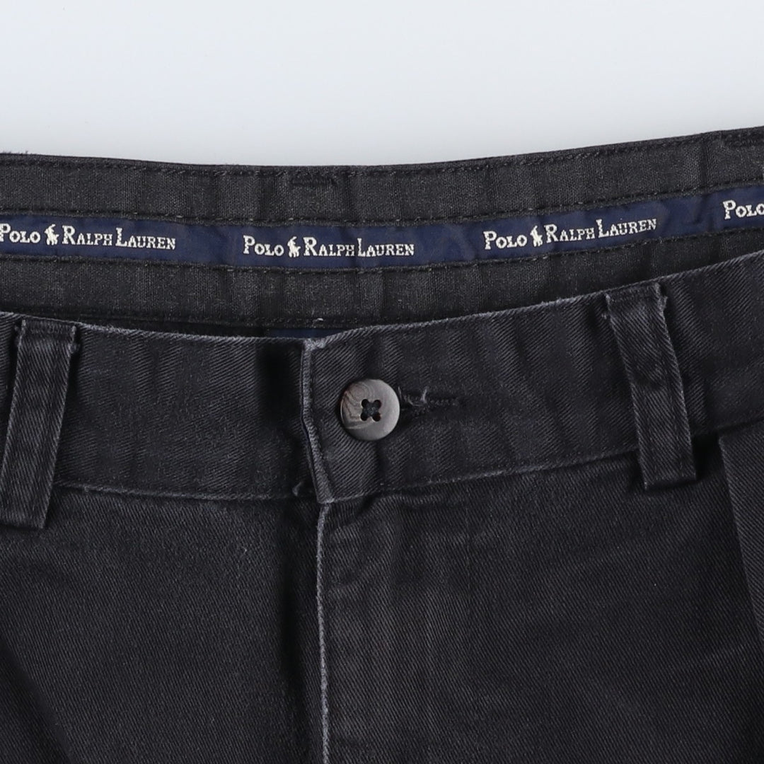 Ralph Lauren Polo Ralph Lauren Andrew Pant Two-pleat Chino Pants Men's Size W32 cotton black type Vintage Second Hand