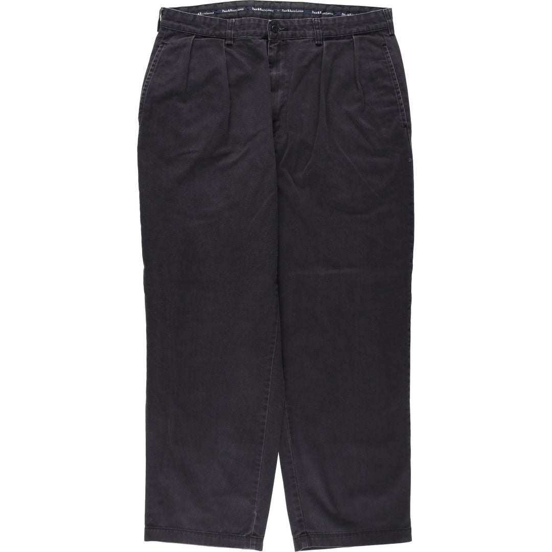 Ralph Lauren Polo Ralph Lauren Andrew Pant Two-pleat Chino Pants Men's W36 cotton black type Vintage Second Hand