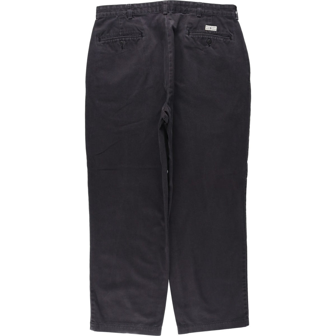 Ralph Lauren Polo Ralph Lauren Andrew Pant Two-pleat Chino Pants Men's W36 cotton black type Vintage Second Hand