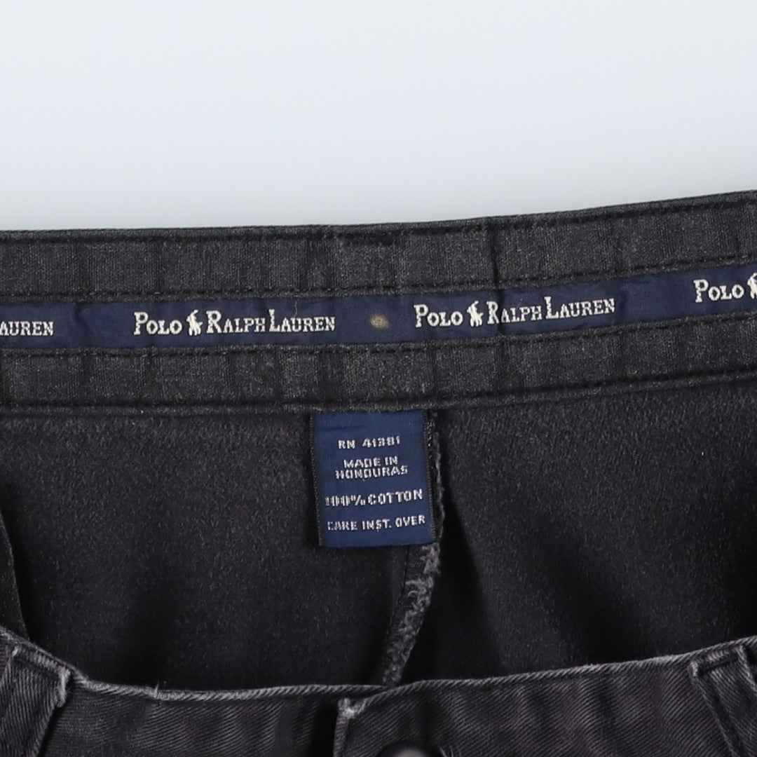 Ralph Lauren Polo Ralph Lauren Andrew Pant Two-pleat Chino Pants Men's W36 cotton black type Vintage Second Hand