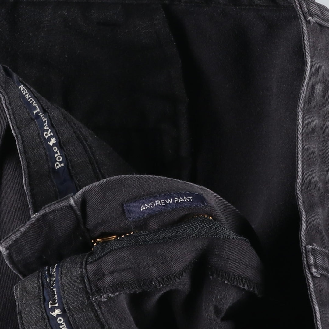 Ralph Lauren Polo Ralph Lauren Andrew Pant Two-pleat Chino Pants Men's W36 cotton black type Vintage Second Hand