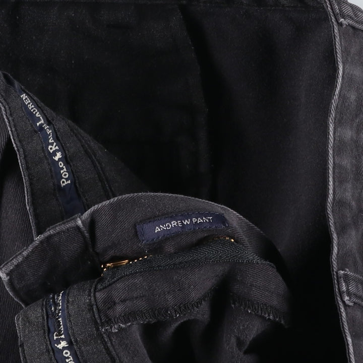 Ralph Lauren Polo Ralph Lauren Andrew Pant Two-pleat Chino Pants Men's W36 cotton black type Vintage Second Hand