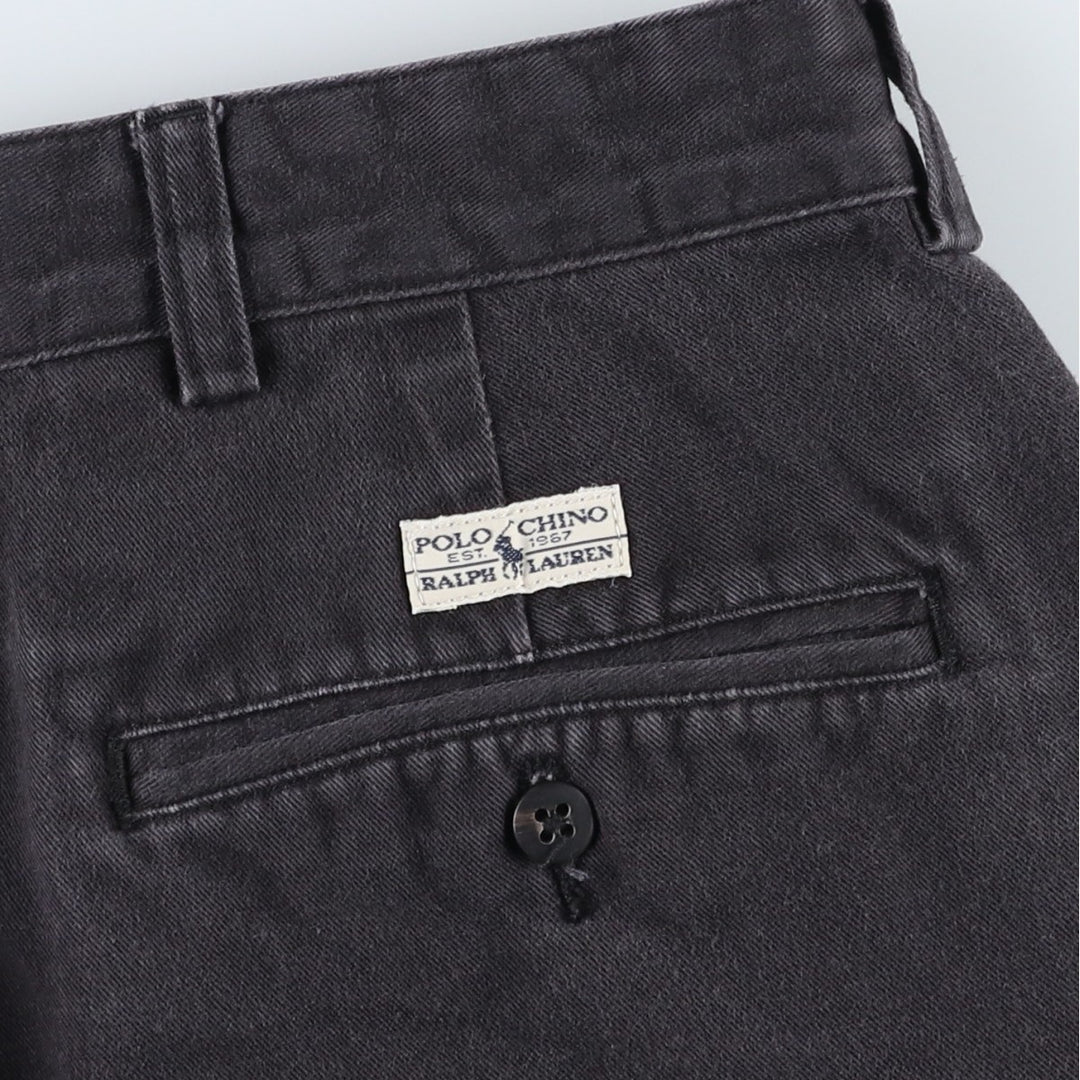 Ralph Lauren Polo Ralph Lauren Andrew Pant Two-pleat Chino Pants Men's W36 cotton black type Vintage Second Hand