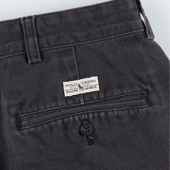 Ralph Lauren Polo Ralph Lauren Andrew Pant Two-pleat Chino Pants Men's W36 cotton black type Vintage Second Hand