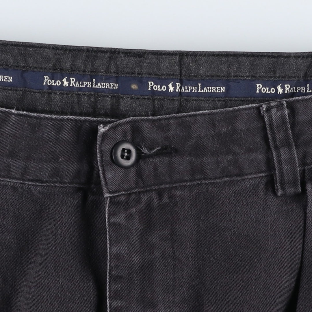 Ralph Lauren Polo Ralph Lauren Andrew Pant Two-pleat Chino Pants Men's W36 cotton black type Vintage Second Hand
