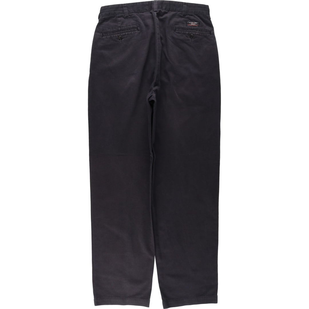 Ralph Lauren POLO by Ralph Lauren ANDREW PANT, two-pleat chino pants, men's, W32 equivalent cotton navy blue type Vintage Second Hand