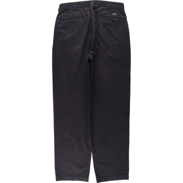 Ralph Lauren POLO by Ralph Lauren ANDREW PANT, two-pleat chino pants, men's, W32 equivalent cotton navy blue type Vintage Second Hand