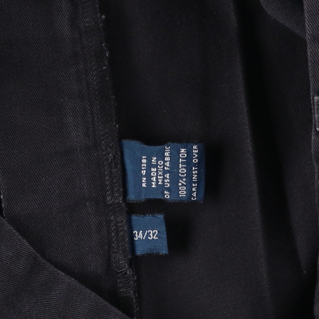 Ralph Lauren POLO by Ralph Lauren ANDREW PANT, two-pleat chino pants, men's, W32 equivalent cotton navy blue type Vintage Second Hand