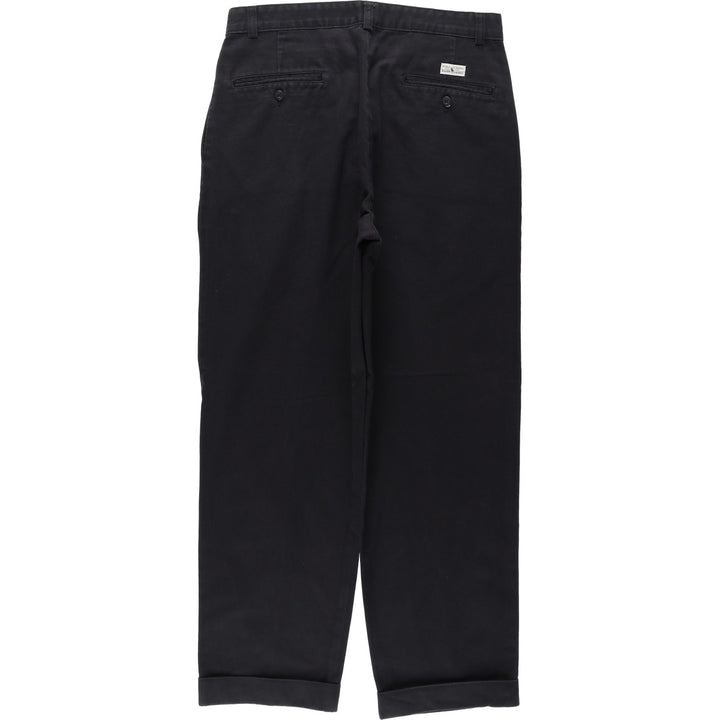 Ralph Lauren Polo Hammond Pant, two-pleat chino pants, men's size W32. cotton black type Vintage Second Hand