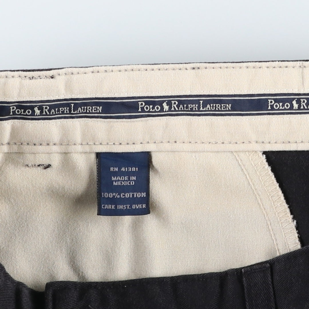 Ralph Lauren Polo Hammond Pant, two-pleat chino pants, men's size W32. cotton black type Vintage Second Hand