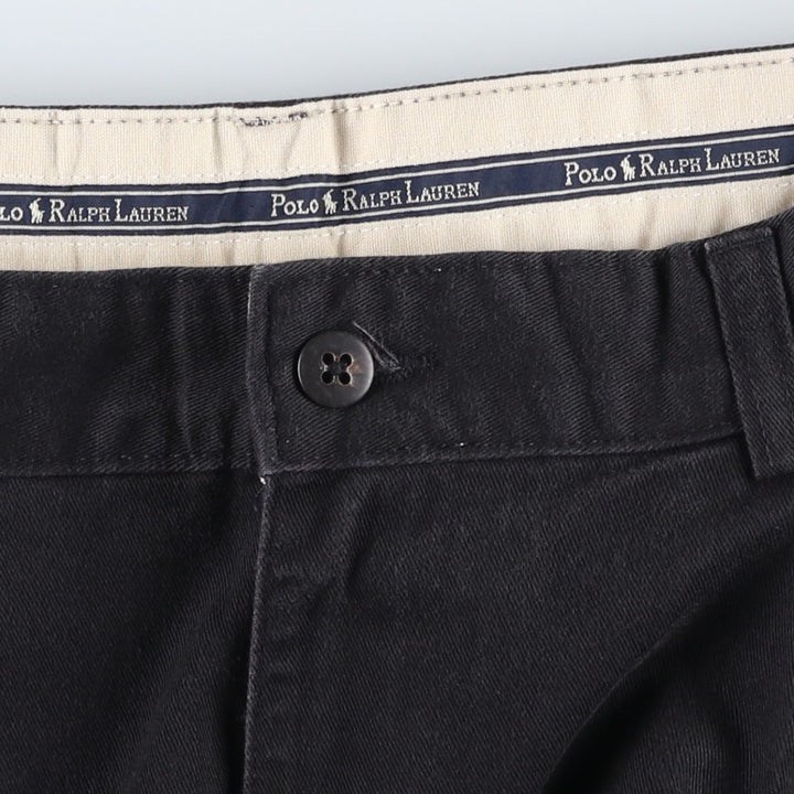 Ralph Lauren Polo Hammond Pant, two-pleat chino pants, men's size W32. cotton black type Vintage Second Hand