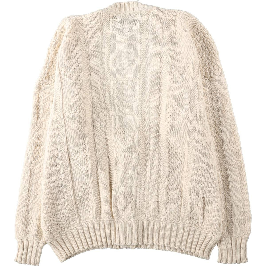 Lake Harmony Cotton Knit Cardigan, Made in USA, Men's Size L (approx.), Vintage cotton ivory Vintage Second Hand