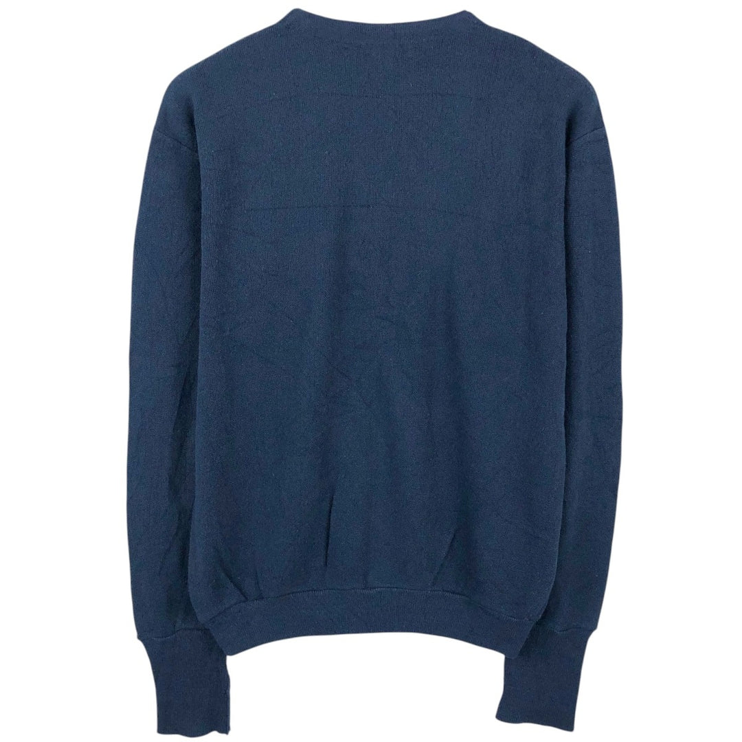 Geoffrey Beene Acrylic Knit Cardigan, Made in USA, Men's Size M (approx.) acrylic navy blue type Vintage Second Hand