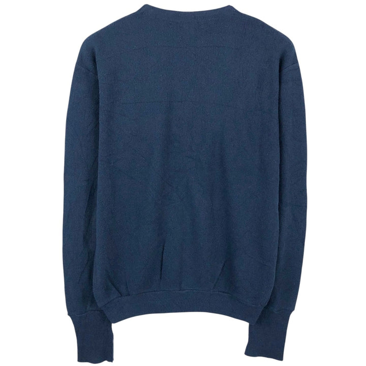 Geoffrey Beene Acrylic Knit Cardigan, Made in USA, Men's Size M (approx.) acrylic navy blue type Vintage Second Hand