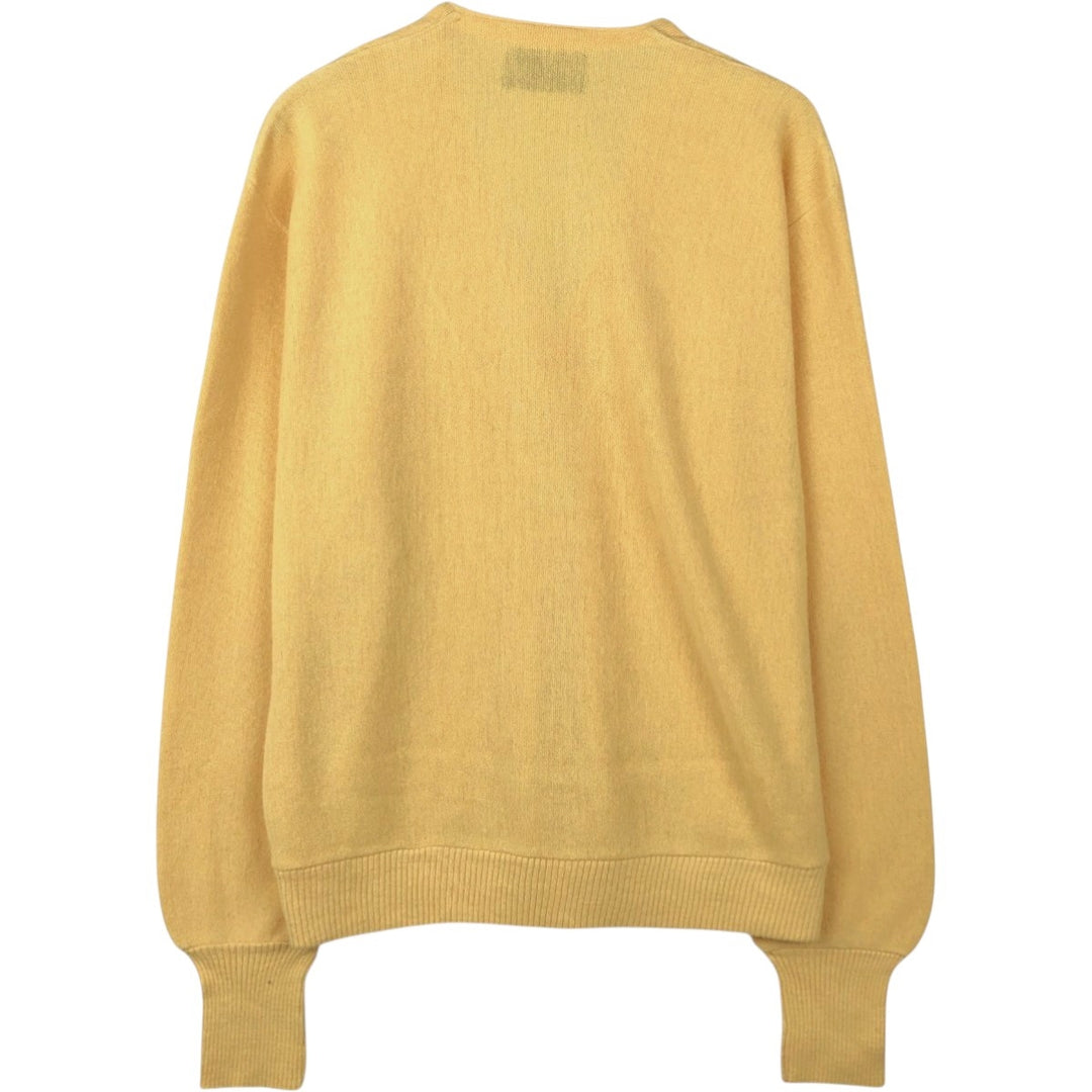 Robert Bruce acrylic knit cardigan, made in USA, men's size XL (approx.) unclear yellow type Vintage Second Hand