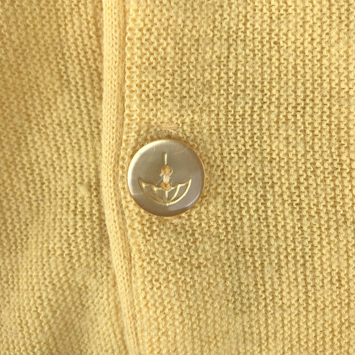 Robert Bruce acrylic knit cardigan, made in USA, men's size XL (approx.) unclear yellow type Vintage Second Hand