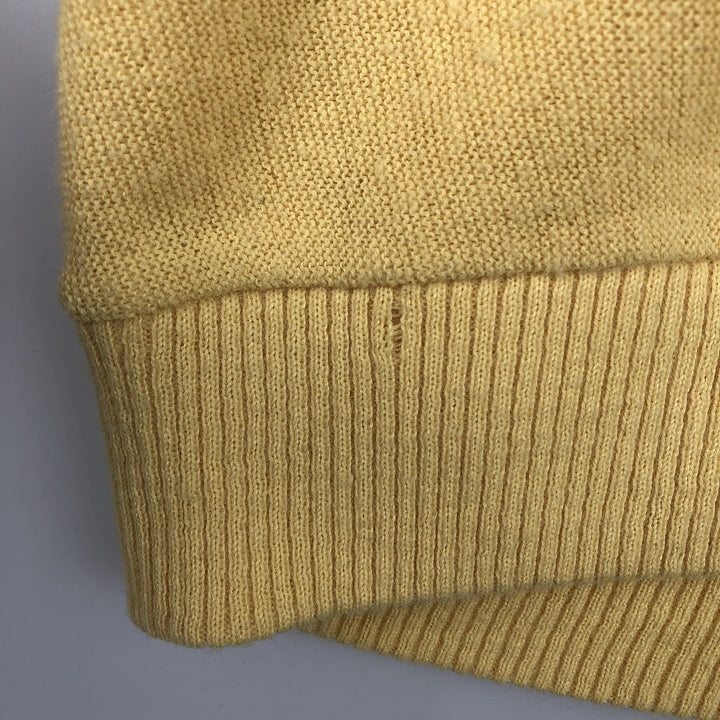 Robert Bruce acrylic knit cardigan, made in USA, men's size XL (approx.) unclear yellow type Vintage Second Hand