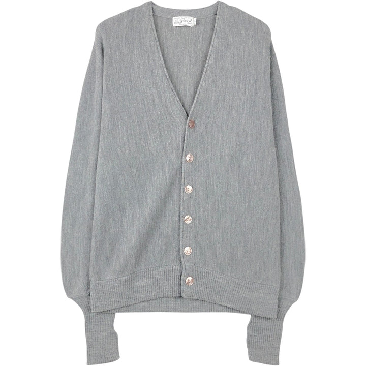 Richel Daniel Acrylic Knit Cardigan, Made in USA, Men's Size L (approx.) acrylic gray type Vintage Second Hand