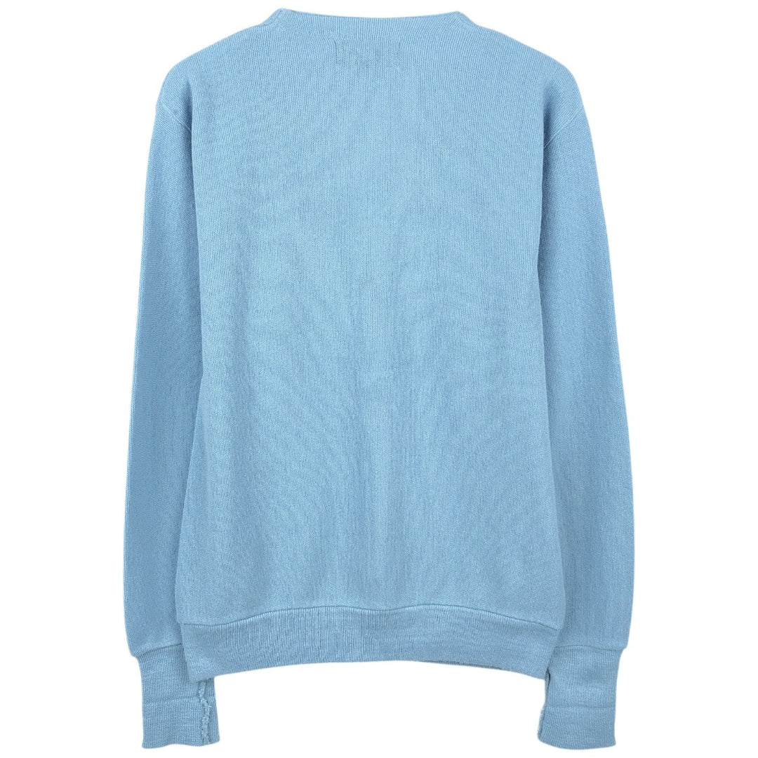 KNIGHTS BRIDGE FOR MEN Acrylic Knit Cardigan, Made in USA, Men's Size L (equivalent) Oron Acrylic Blue type light blue Vintage Second Hand