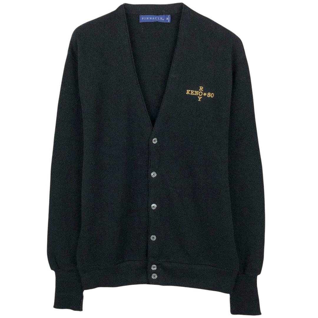 90'S PINNACLE Acrylic Knit Cardigan, Made in USA, Men's Size M (approx.), Vintage acrylic black type Vintage Second Hand