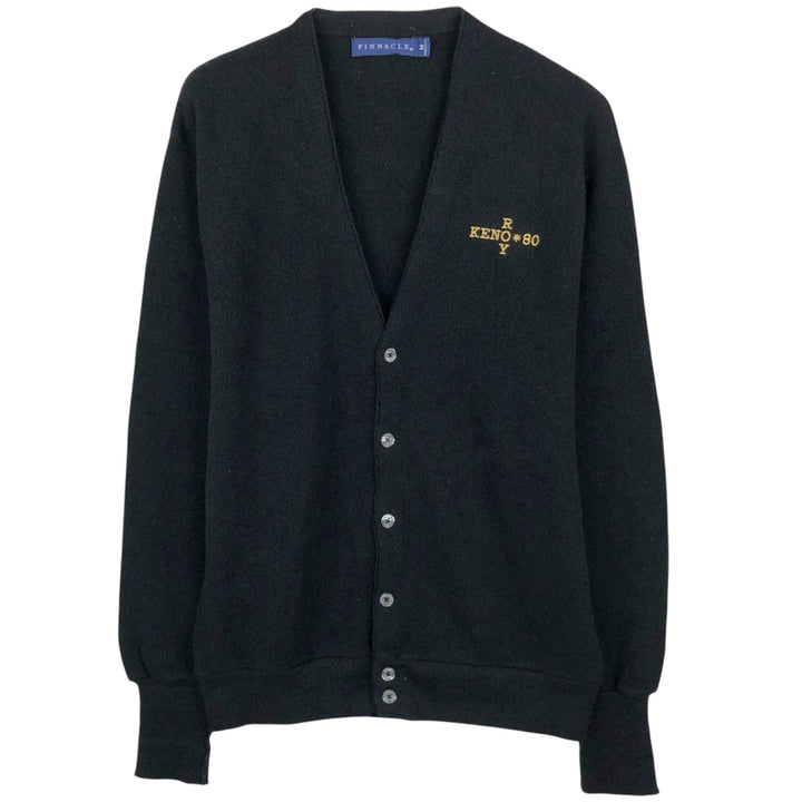 90'S PINNACLE Acrylic Knit Cardigan, Made in USA, Men's Size M (approx.), Vintage acrylic black type Vintage Second Hand