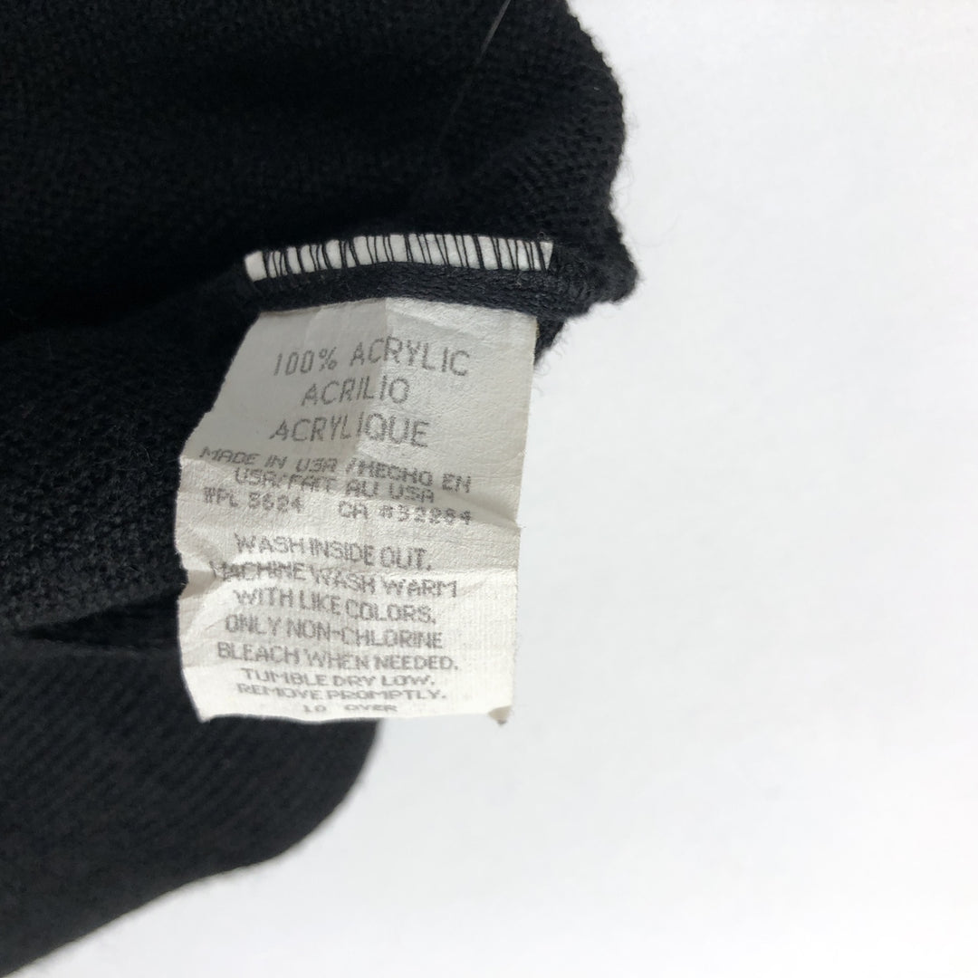 90'S PINNACLE Acrylic Knit Cardigan, Made in USA, Men's Size M (approx.), Vintage acrylic black type Vintage Second Hand