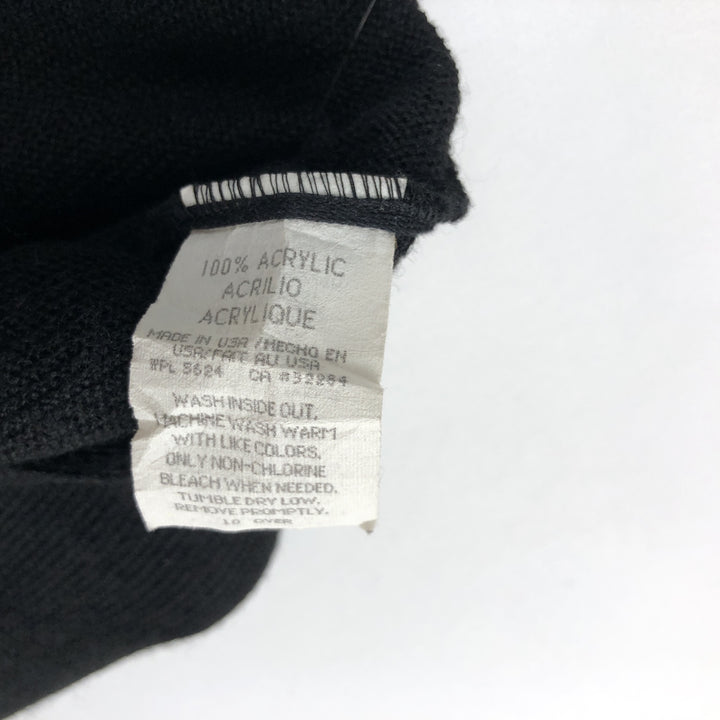 90'S PINNACLE Acrylic Knit Cardigan, Made in USA, Men's Size M (approx.), Vintage acrylic black type Vintage Second Hand