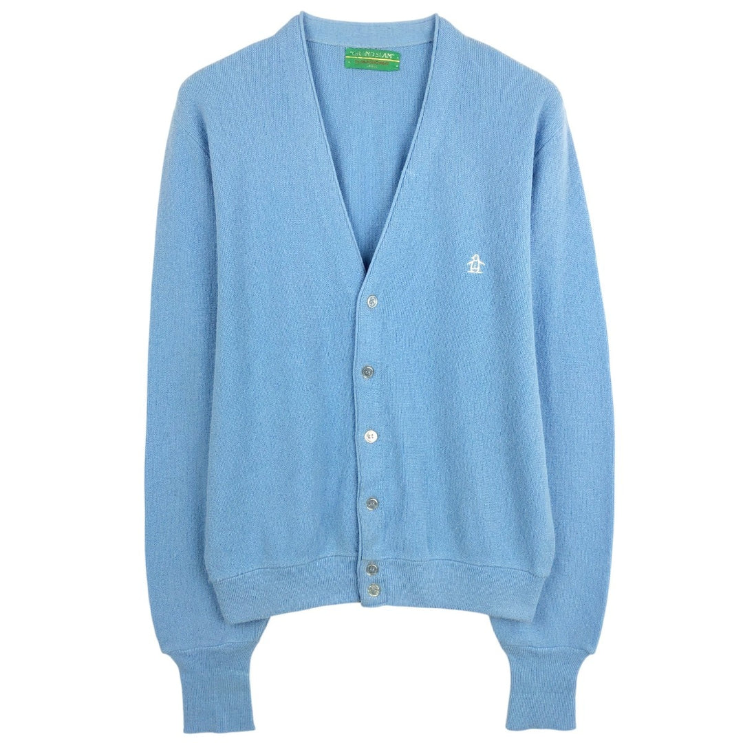 80'S MUNSINGWEAR GRAND SLAM Acrylic Knit Cardigan, Made in USA, Men's Size L (Equivalent), Vintage Oron Acrylic Blue type light blue Vintage Second Hand