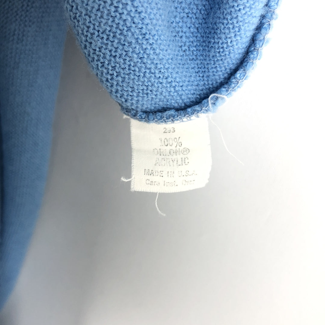 80'S MUNSINGWEAR GRAND SLAM Acrylic Knit Cardigan, Made in USA, Men's Size L (Equivalent), Vintage Oron Acrylic Blue type light blue Vintage Second Hand