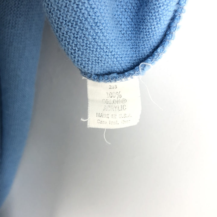 80'S MUNSINGWEAR GRAND SLAM Acrylic Knit Cardigan, Made in USA, Men's Size L (Equivalent), Vintage Oron Acrylic Blue type light blue Vintage Second Hand